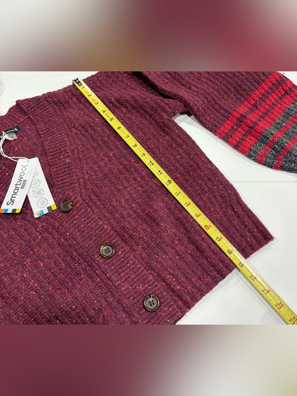 Smartwool Women's Medium Cozy Lodge Cropped Cardigan Sweater Eggplant NWT - Picture 8 of 10